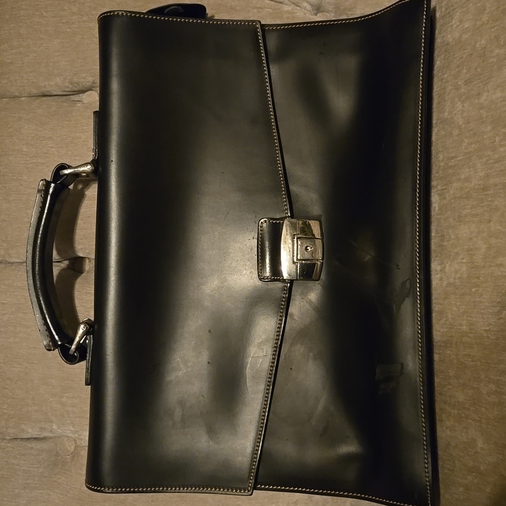 Barantani Briefcase Leather Rehab Black